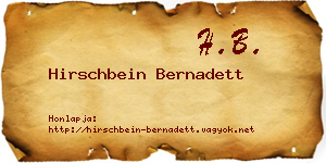 Hirschbein Bernadett névjegykártya